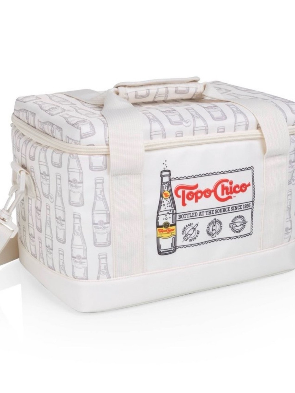 New! Picnic Time Topo Chico Bottled Cream-Colored Soft-Sided Cooler Bag